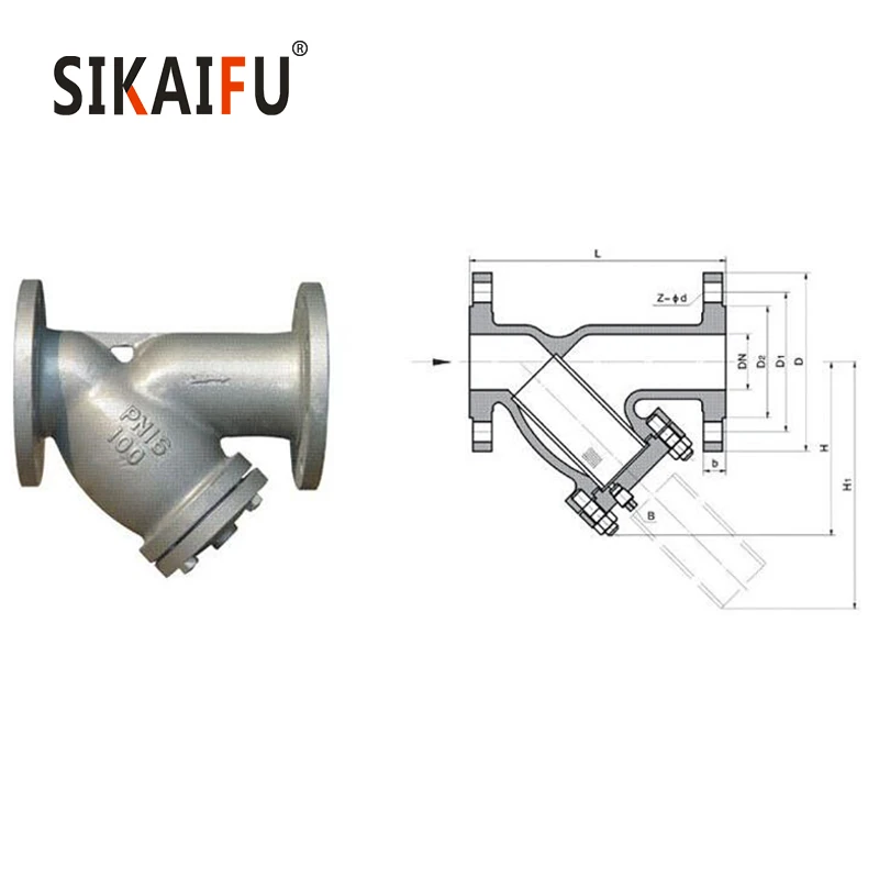 Factory Supply Stainless Steel Hardware CF8 Y-Strainer Flange Connection