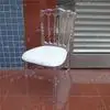 Napoleon Chair with Moveable White Cushion YC-A39-15 Stackable Resin Hotel Furniture Plastic Clear Modern 9pcs/stack 450pcs/20ft