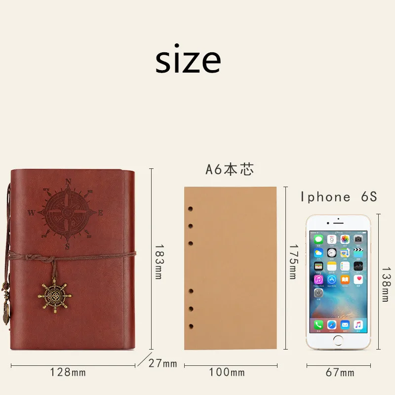 Fashion design diary calendar A6 loose-leaf removable notebook student diary with bandage hand book pages