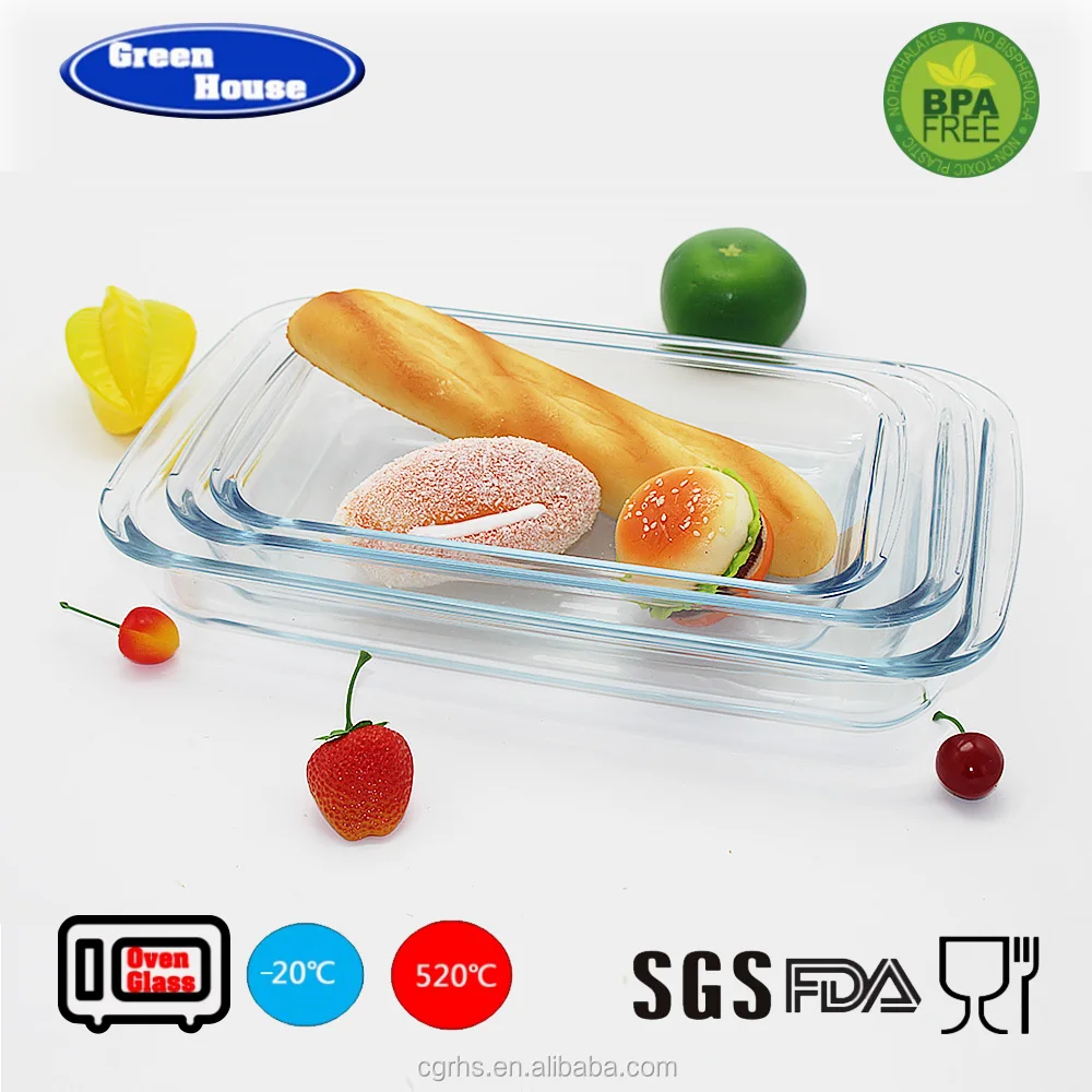 High borosilicate glass rectangular pyrex small bakeware baking dish