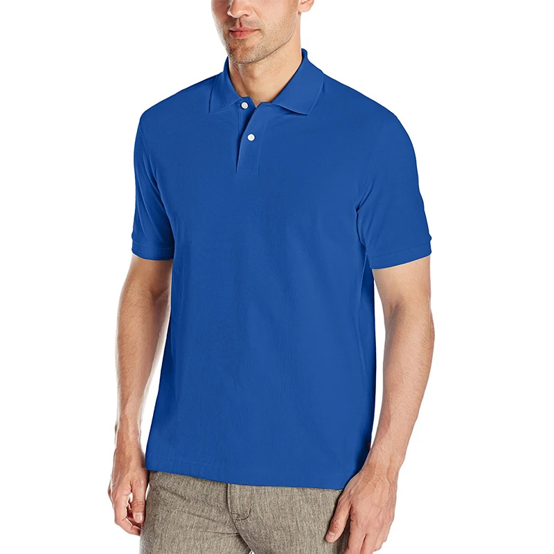 Custom Logo Embroidered Plain Solid Cotton Uniform Polo Shirt For Men