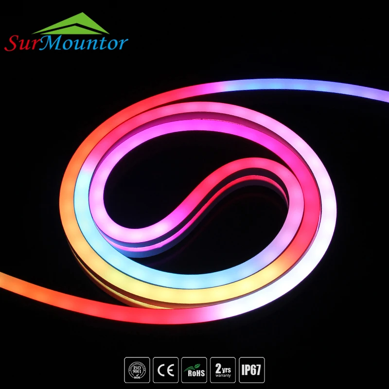 24V Smart Magic Addressable TM1914 IC Waterproof Neon Flexible RGB 5050 Dream Color Tira Luces Silicone LED Light Strip