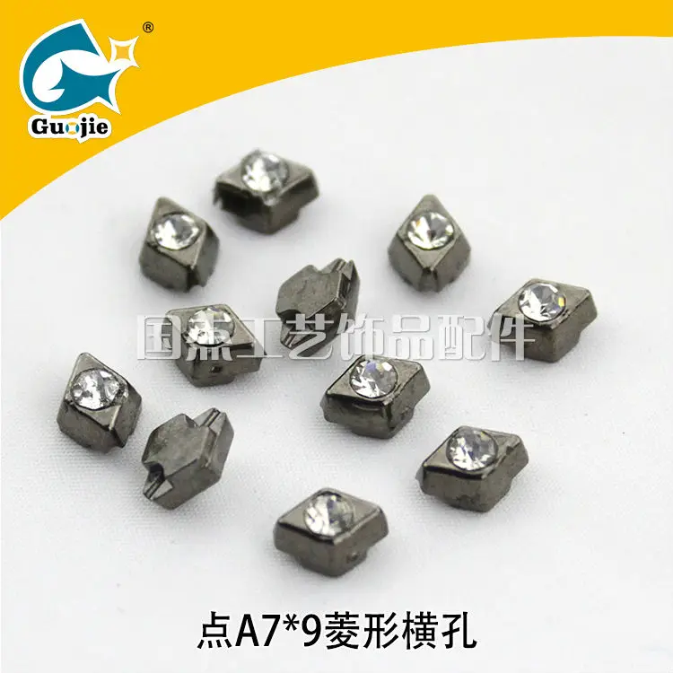 Guojie brand yiwu factory hot sale high quatily ABS sew on spurs strass crystal rhinestone iron on transfer