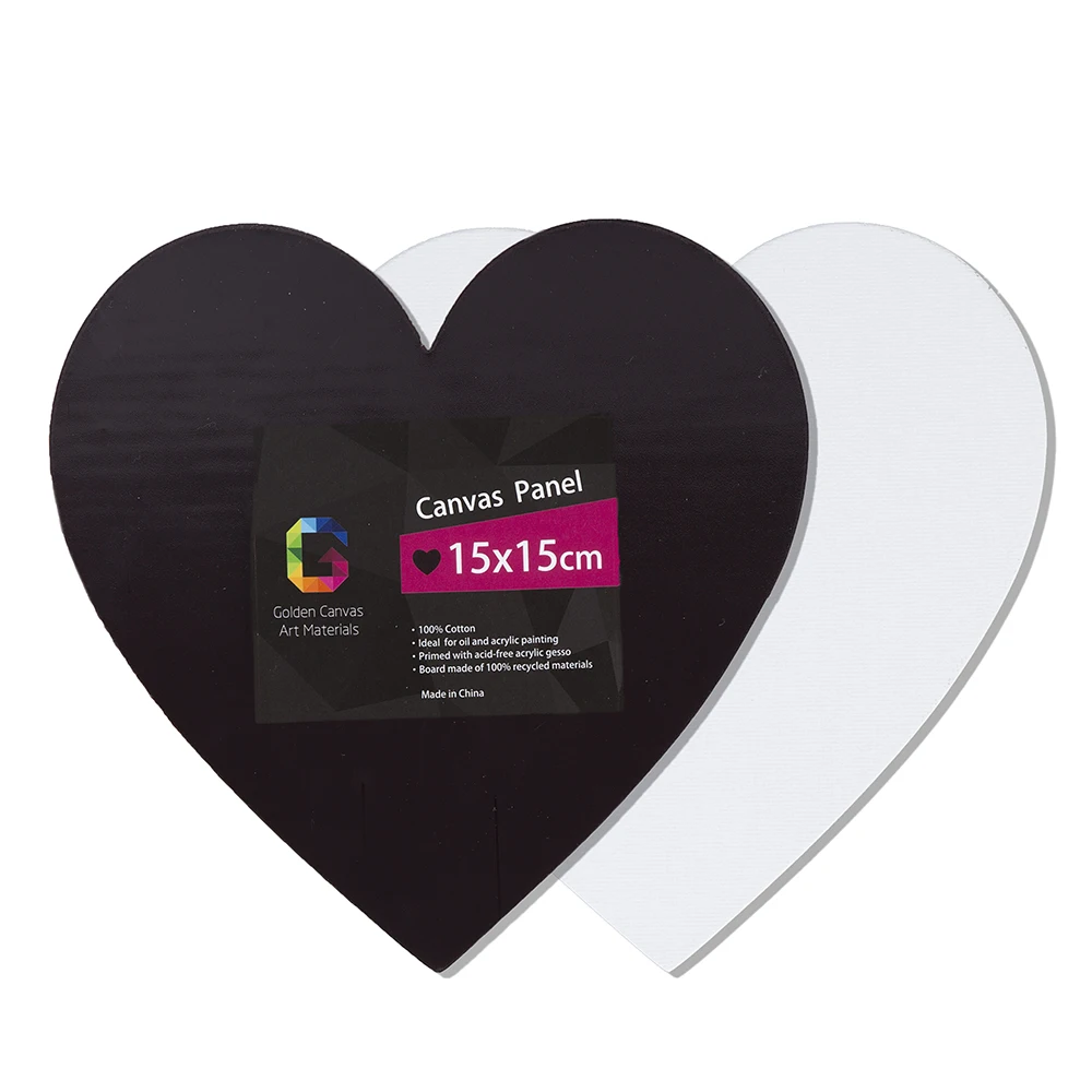 
Magnetic heart shaped stretched canvas panels 