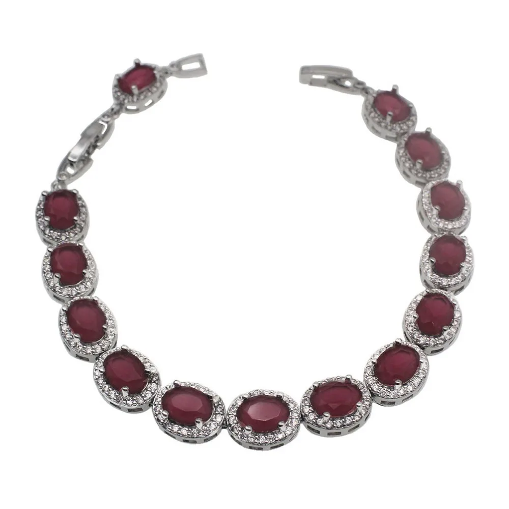 Hermosa Wholesale Classic Bracelet 925 Silver Sapphire Emerald Ruby Black Onyx Amethyst Mystic White Topaz Bracelet 7 inch