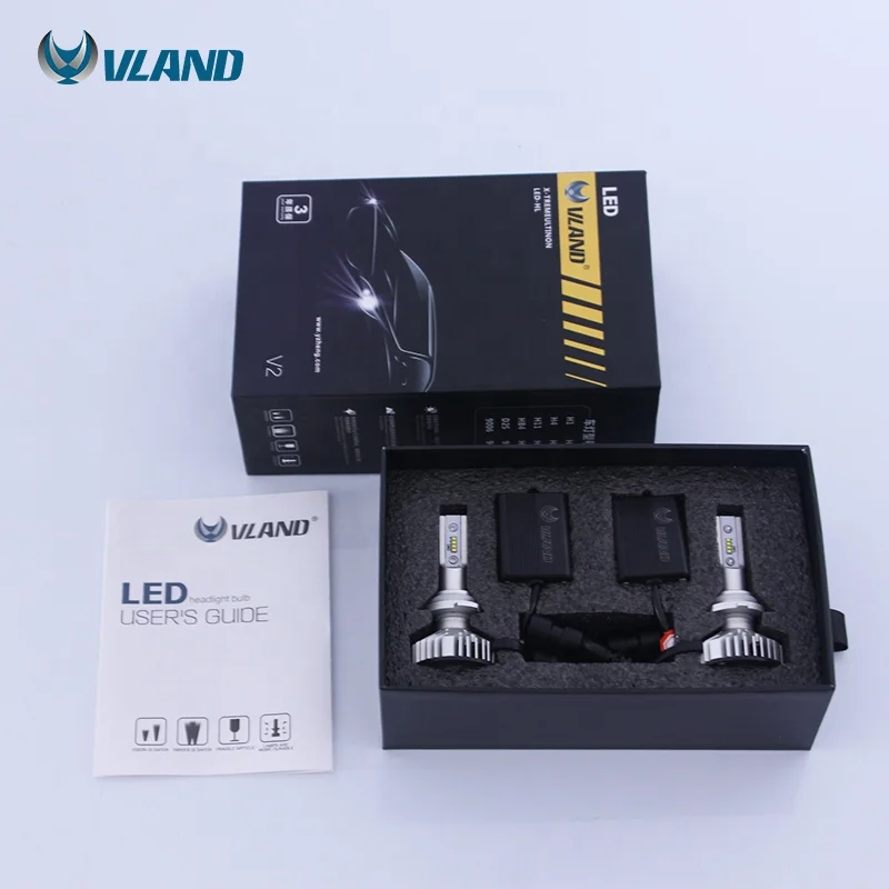 Vland factory manufacture wholesales 12v & 24v H1 H7 H8 H11 9005 9006 9012 D2S D2H auto car led headlight bulbs
