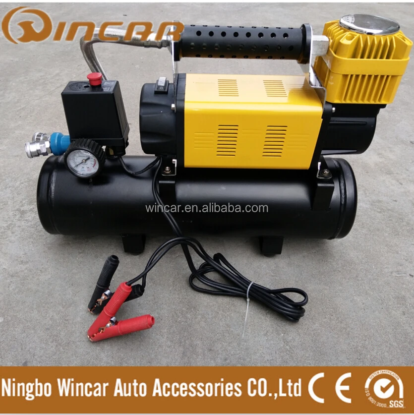 Heavy duty 12V 200L/min air compressor with air tank