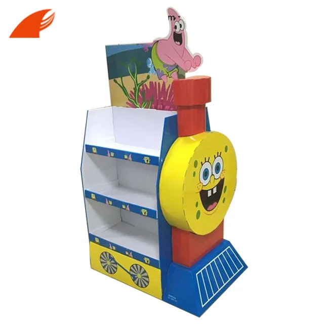 Custom Printing Cardboard Floor Display Rack For Girls Toys/Plush Toys Promotion