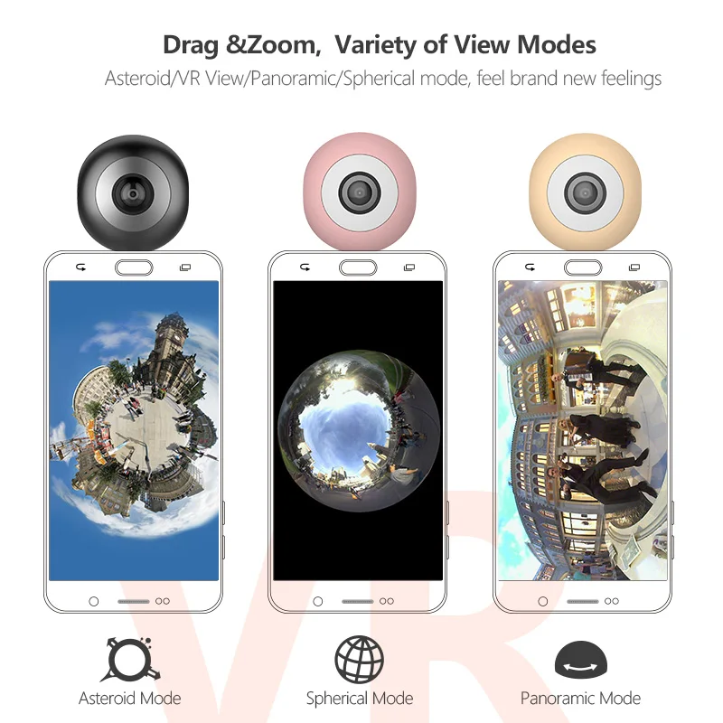 Мобильный телефон с двумя объективами full hd Виртуальной Реальности 720 градусов панорамный 360 сферические vr VR камеры