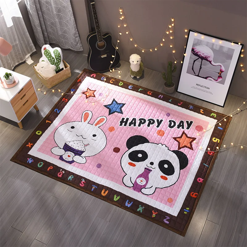 Environmental Korean Cartoon Foldable Baby fitness crawling blanket Children Play Mat