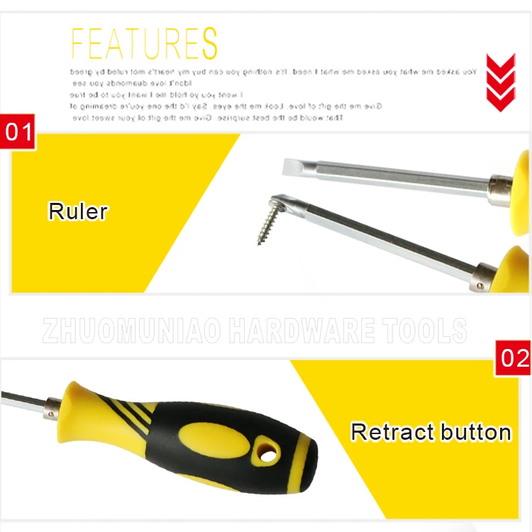 Precision Slotted Phillips Tools Screwdriver Set Magnetic Flat Head Screwdriver Tool for Keychain