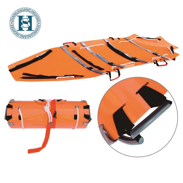 orange HDPE plastic paraguard rescue stretcher