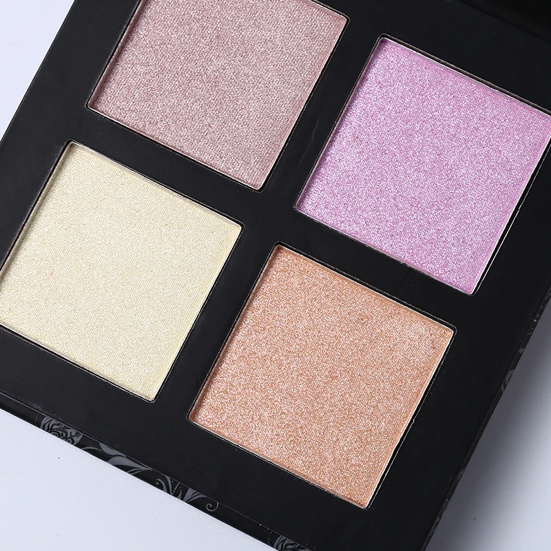 4 цвета Тени для век бронзер выделяющая Палитра с квадратной бумагой