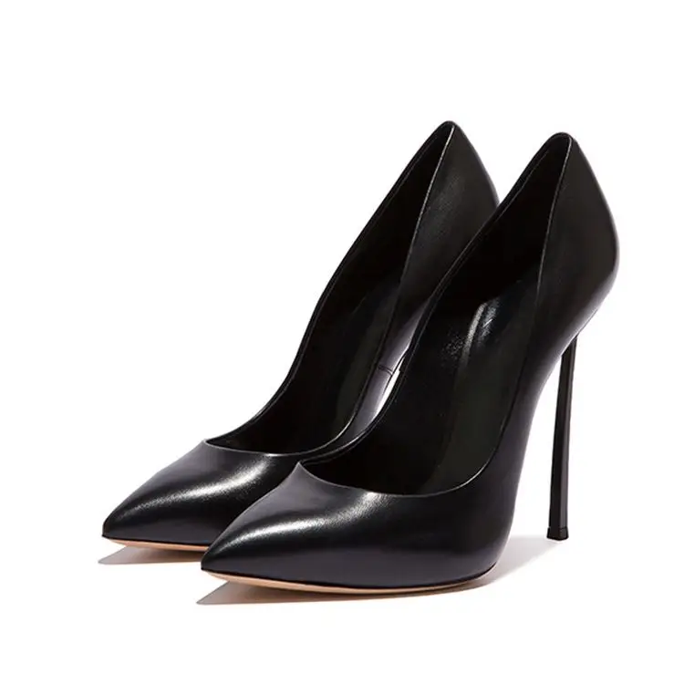 
OEM ODM черные остроносые кожаные лучшие женские туфли и каблуки 