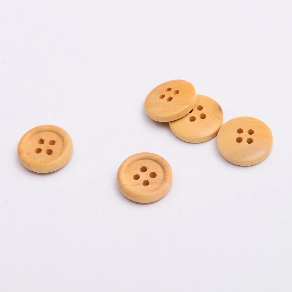 36L 4 holes Natural Wooden Button for Sewing Craft