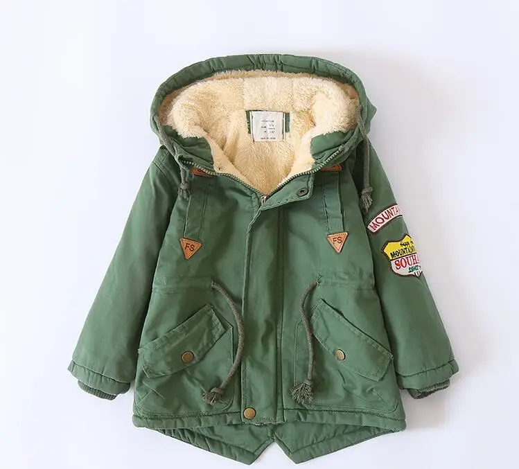 
Wholesale Winter Children Thick Jacket Coat Kids Boys Fleece Jacket Down Parkas Warm Hooded Coat 3-8Y 