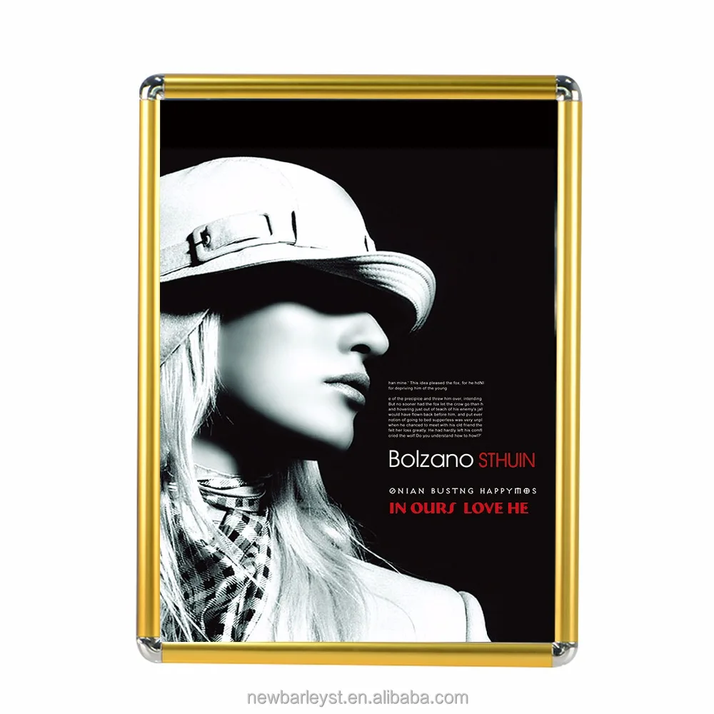 Золотая рамка-постер размером A4 с рамкой 25 мм с уголками или круглыми углами