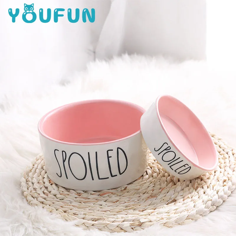 2019 Wholesale Most Popular Cute Cartoon Ceramic Non-slip Pet Feeder Drinking Bowl For Dogs And Cats