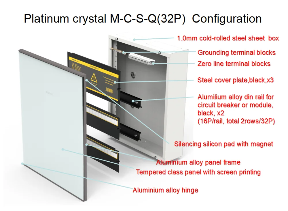 Matech high quality 28way 30way 32way metal DB box/circuit enclosure box/electrical panel for intelligent breaker and module