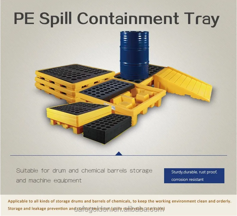 Golden Knight EPA Standard PE Drum Spill Containment Pallet, 4 drum PE Spill Pallet