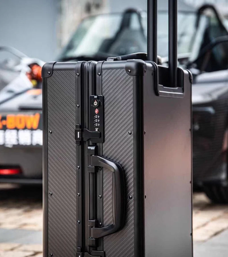 100% real carbon fiber trolley luggage suitcase