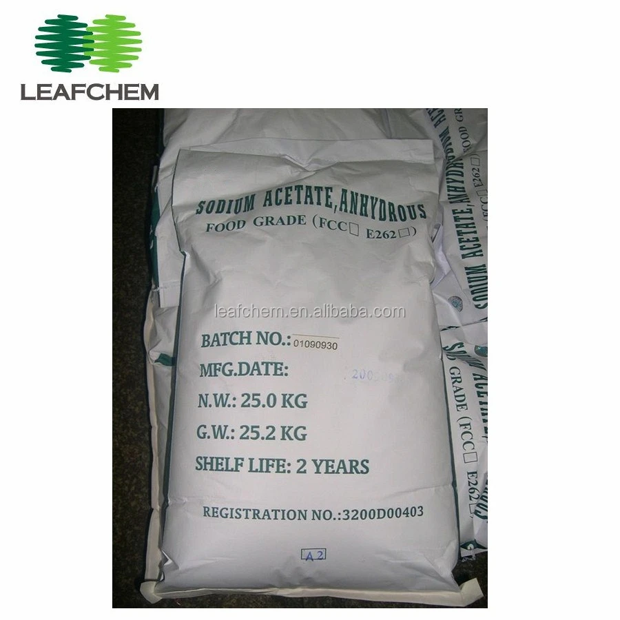 
Sodium Acetate Anhydrous powder Food Grade, Acetic acid sodium salt 99% 