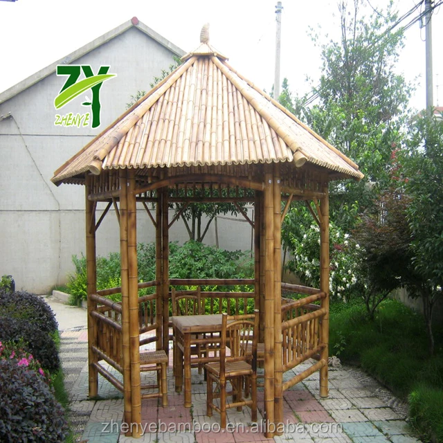 
ZY-611 Bamboo Gazebo Bamboo Pavillion Bamboo House with Factory OEM Price !! 