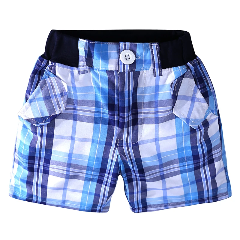 2pcs short sleeve shirt + plaid shorts children summer clothes baby boy clothes sets toddler boys clothing