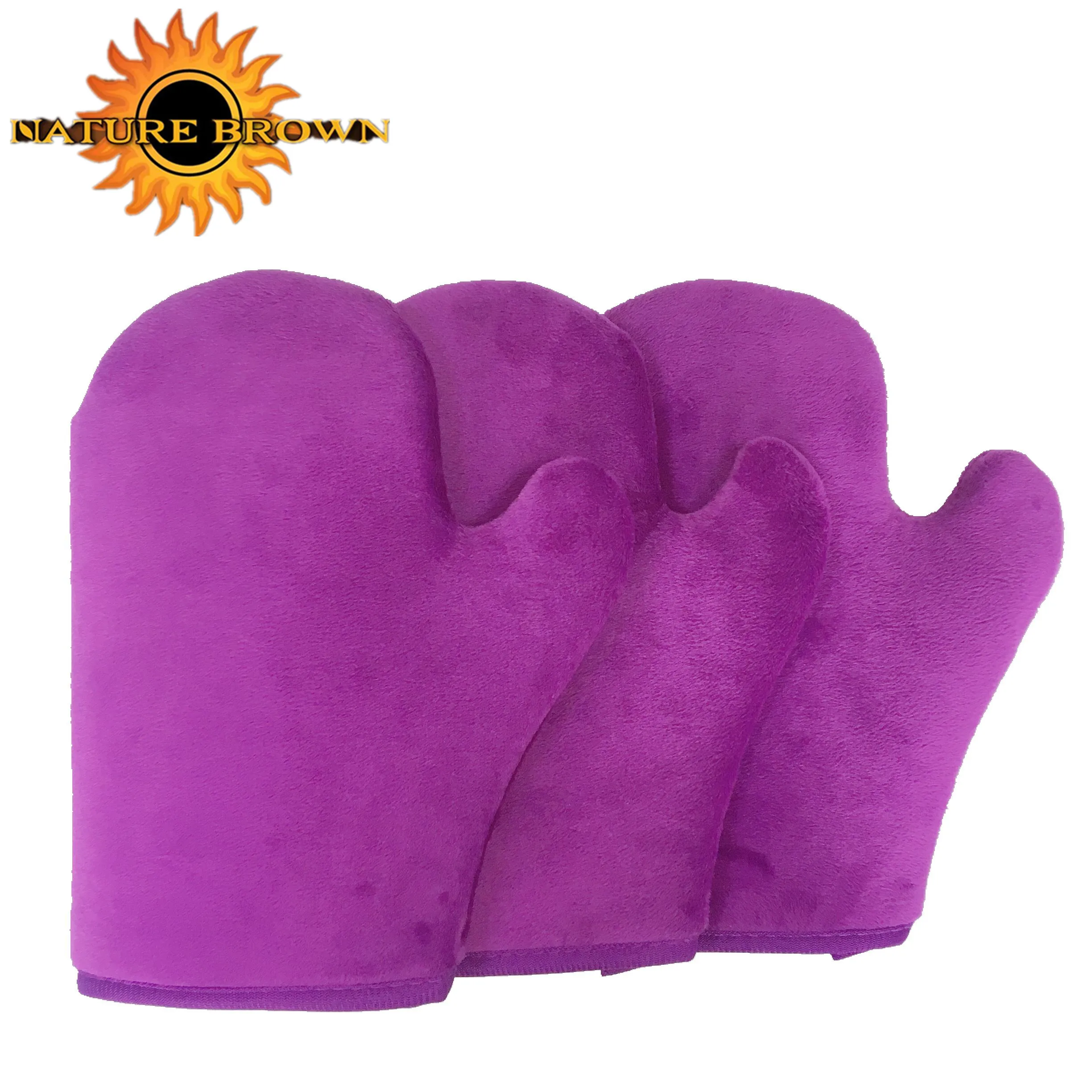 
Hot sale double sided skin care microfiber velvet tanning mitt 