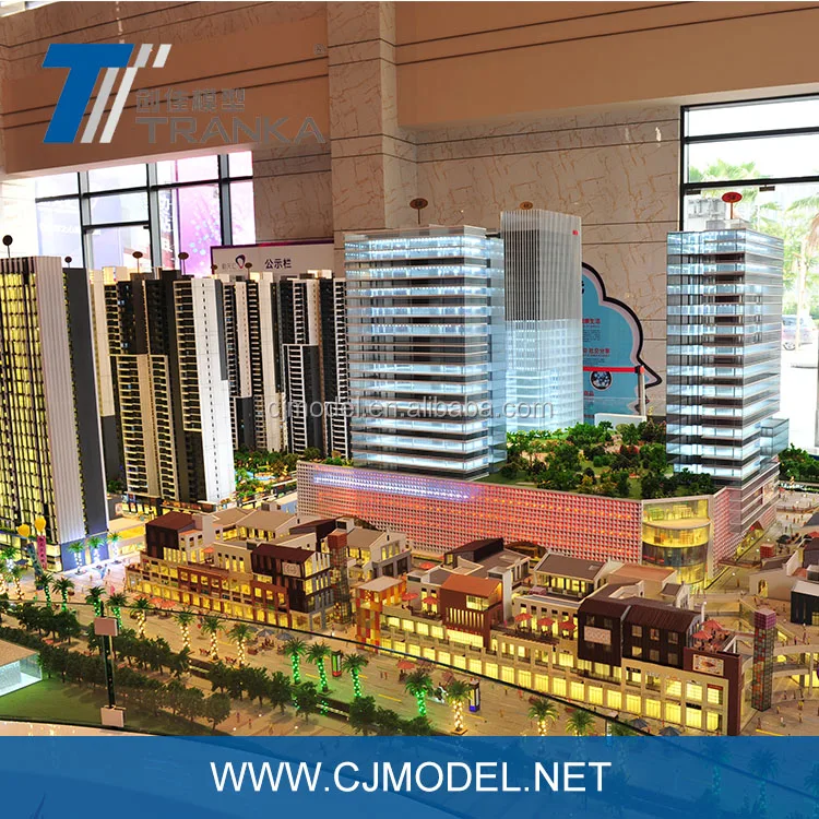 Commercial miniature building model maker with LED lighting