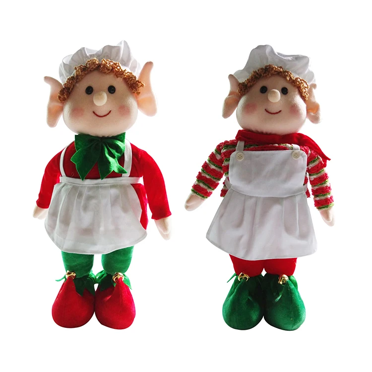 Hot Sell Xmas Decorations Elves Set Plush Christmas Elf Figure Toy