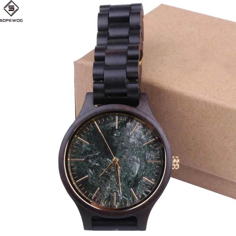 
mens branded custom logo wholesale wooden quartz wrist watch 