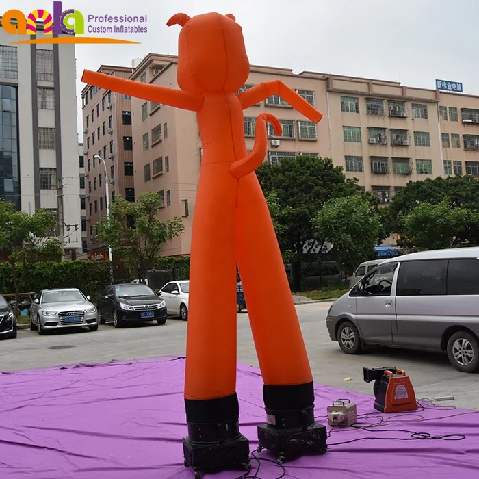 Customized inflatable air dancer/inflatable cartoon cat sky dancer air tube man with 2 legs for advertising