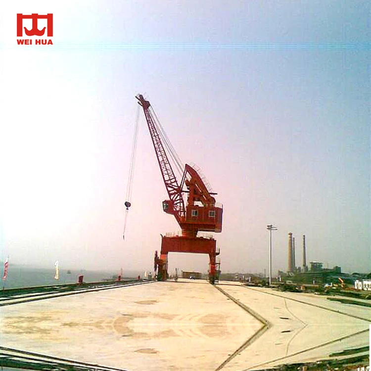 Portal or pedestal jib cranes portal supporting mobile rail mounted harbour jetty portal crane