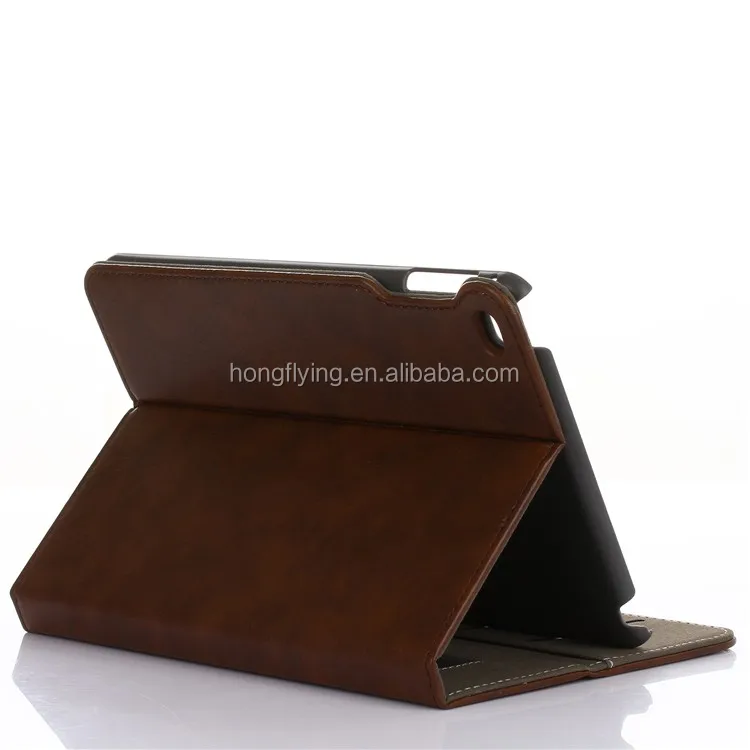 Premium leather card slot stand card holder leather tablet case for I-pad mini 4