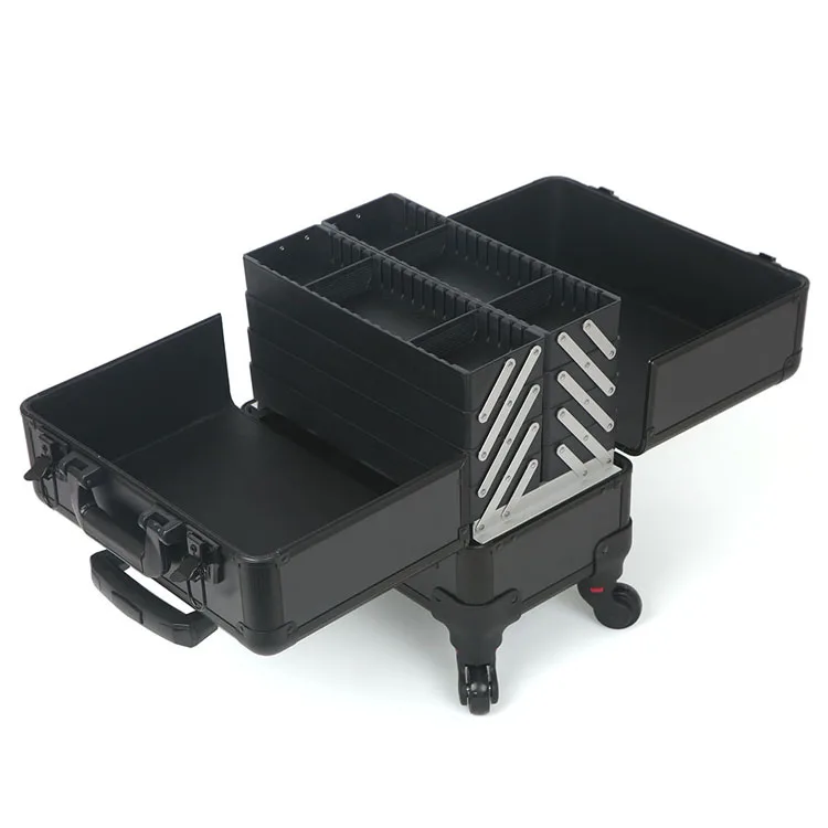 Professional beauty hard make up jewelry aluminum trolley case
