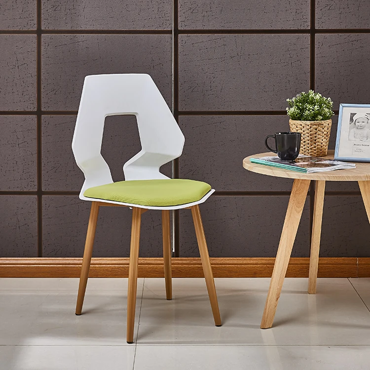 Chinese fashion pp backrest fabric seat colorful plastic restaurant dining chair