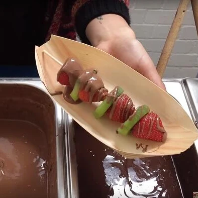 Ecco friendly wooden sushi boat disposable serving boat boat plate