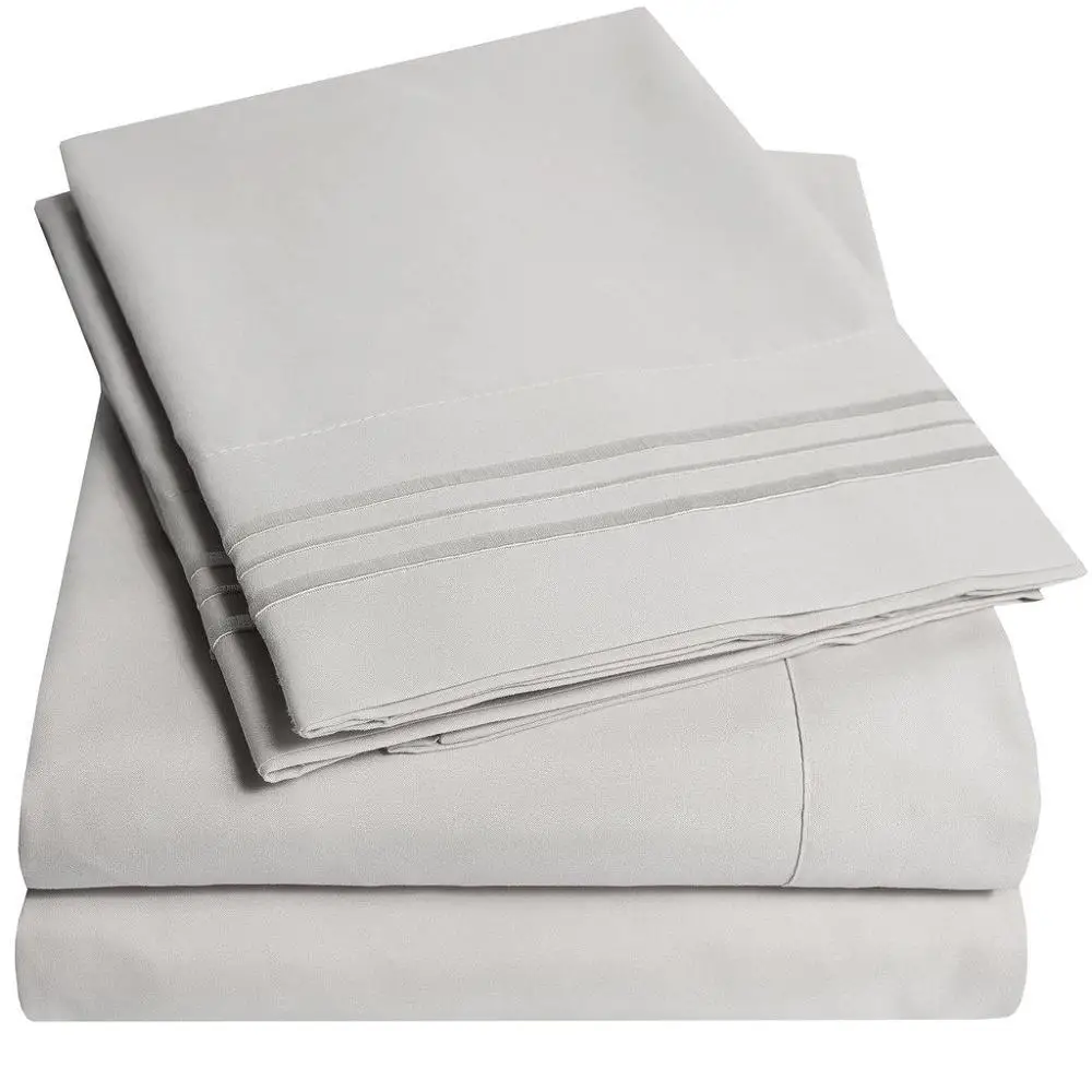 Luxury hotel used bedding 100% cotton plain white 200tc  bed sheet Bed Sheet Set Manufacture