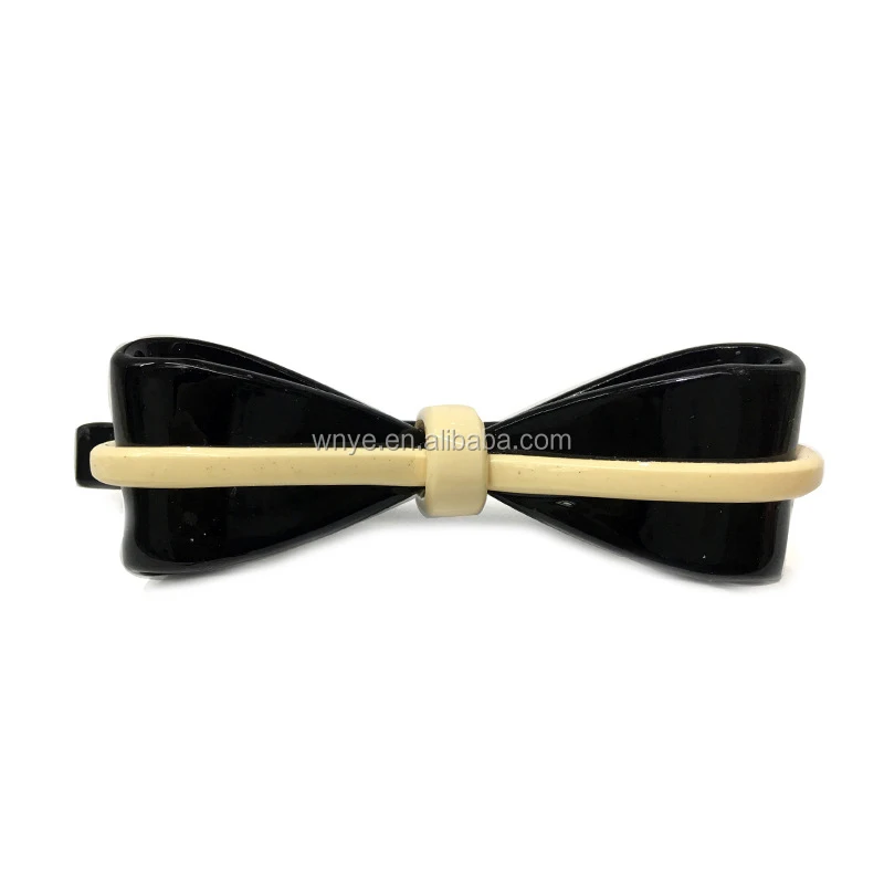 
Wholesale Cross Bow Crystal Hair Clip Ladies Cellulose Acetate Hair Barrette 