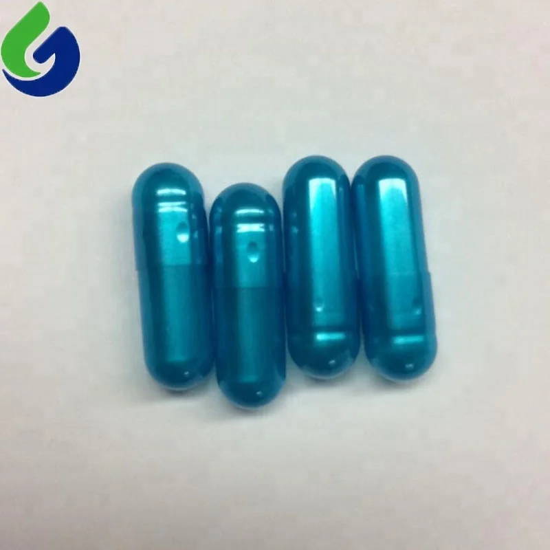 blue metallic capsule pill size 0