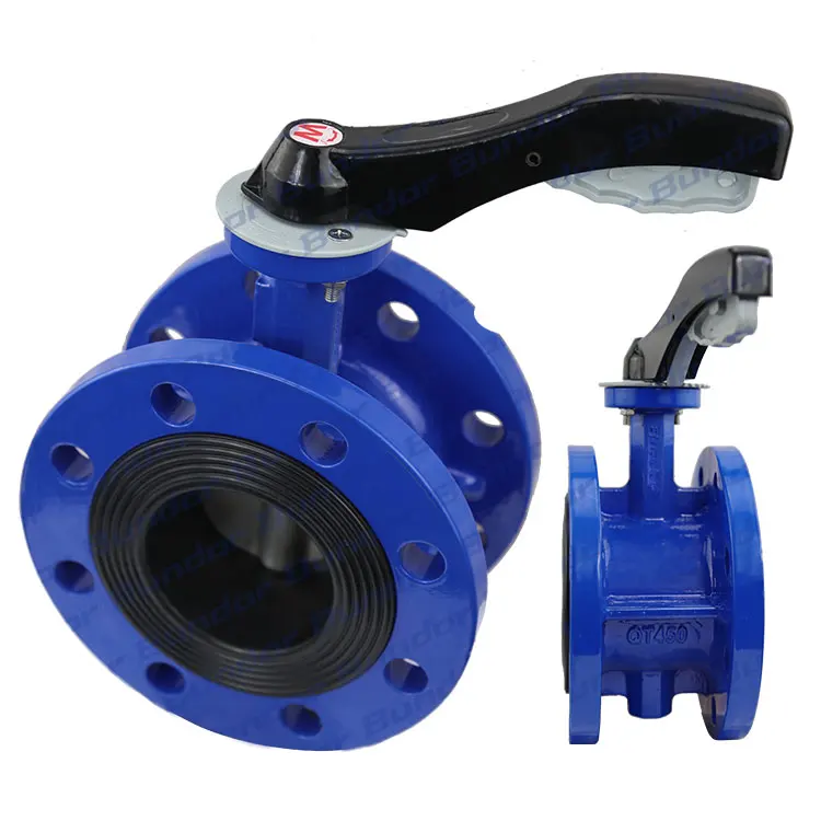 Bundor PN16 Ductile Iron manufacturing cast iron dn200 flange type Butterfly Valve
