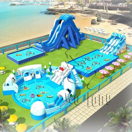 Высокие Дети N взрослых открытый большой надувные водные горки, используется аквапарк оборудования