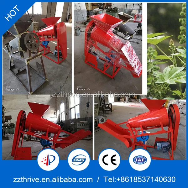 Disel engine long time working ricinus hulling machine/castor bean huller machine