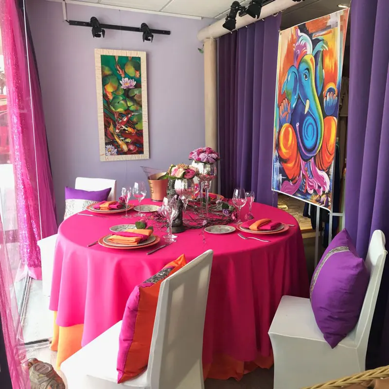 Cheap round Restaurant Banquet  red Table cloth for Wedding Party