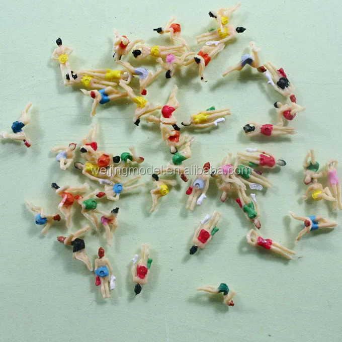 
Free Shipping 300pcs Painted Model Train People model swimming Figures N Scale 1/150 1.3cm 