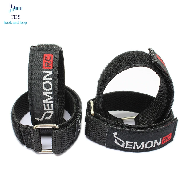 China wholesale hook and loop  adjustable strap fasteners with buckle can be print logo