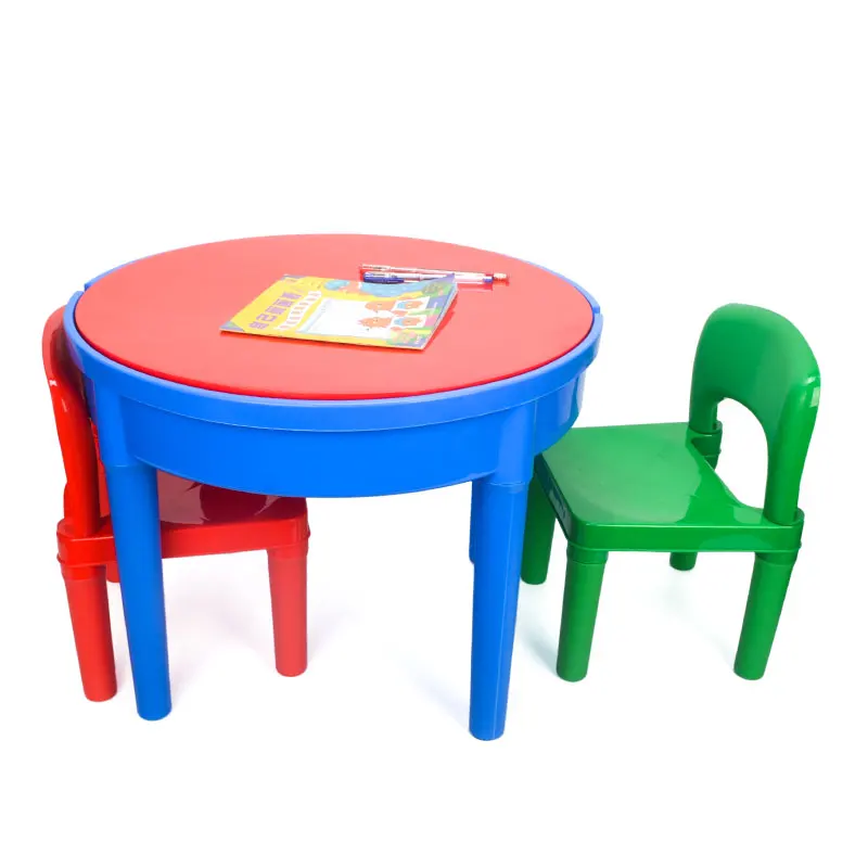 
Kids Plastic BricksToy Activity Play Table with storage box and chairs 