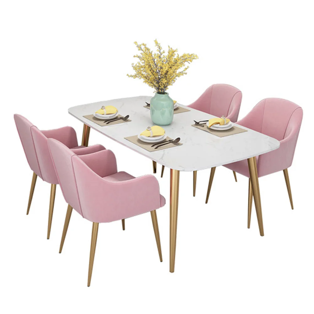
Nordic dining Tables and chairs combination light luxury furniture marble dining table set 