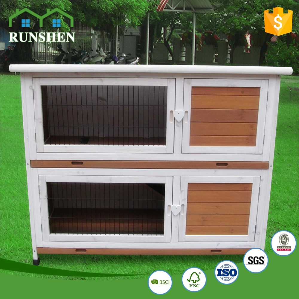 Indoor Wooden Rabbit Hutch Open Roof Bunny Cages Guinea Pig Cat House Factory Custom Cheap Pet Cages Houses Product